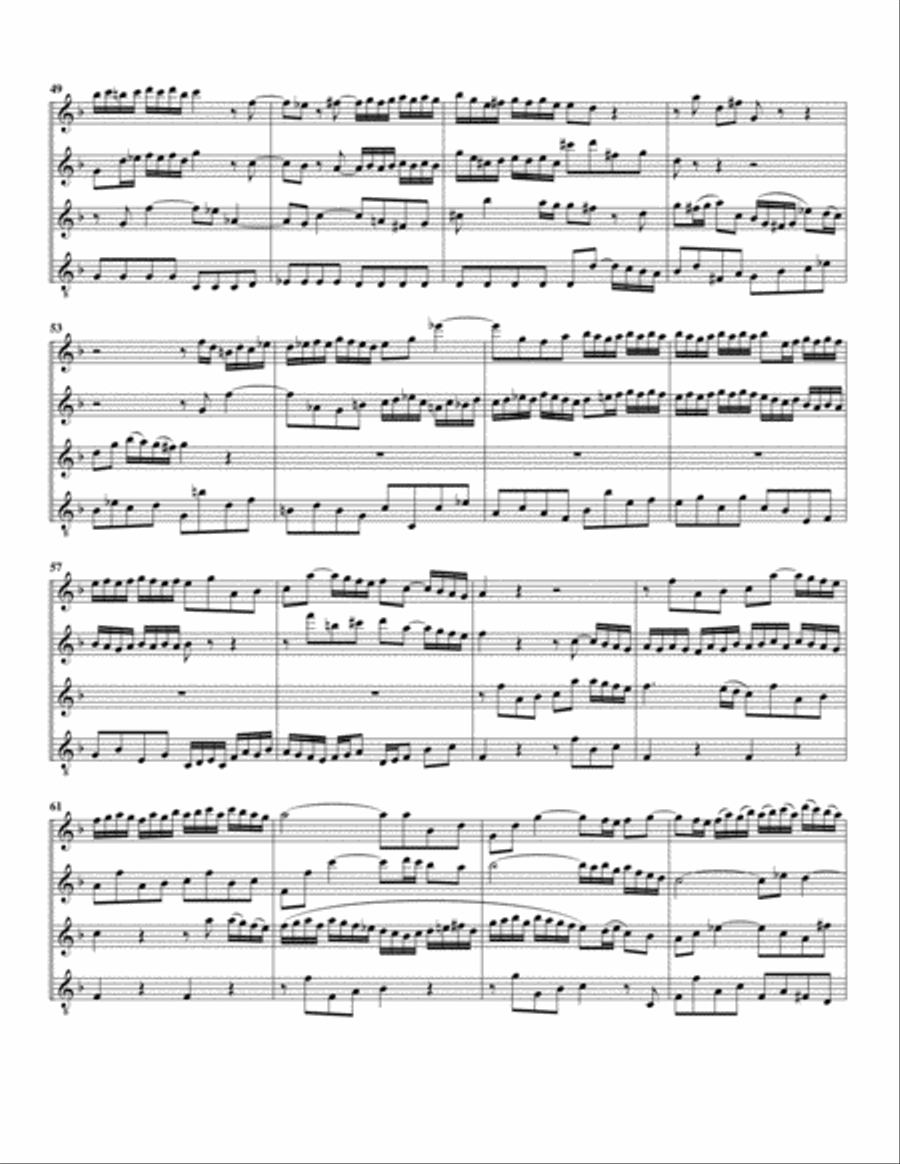 Herr, was du willst soll mir gefallen from cantata BWV 156 (arrangement for 4 recorders) Recorder scores gallery preview page 4
