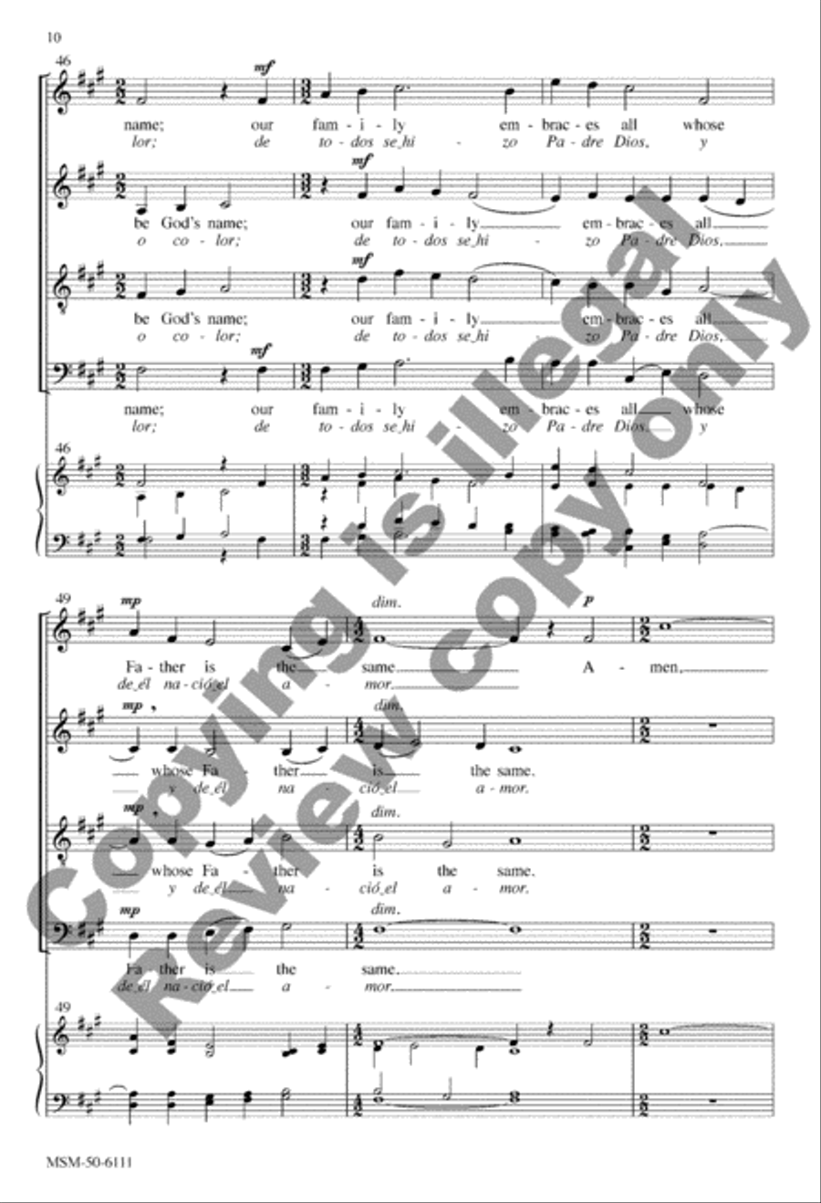 Where Charity and Love Prevail/Donde Hay Amor y Caridad Divisi scores gallery preview page 10