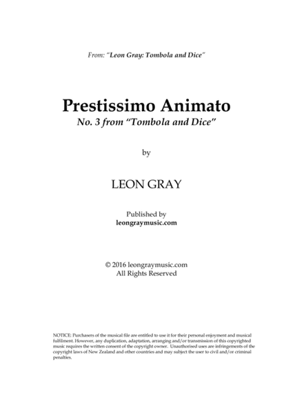 Prestissimo Animato, Tombola and Dice (No. 3), Leon Gray