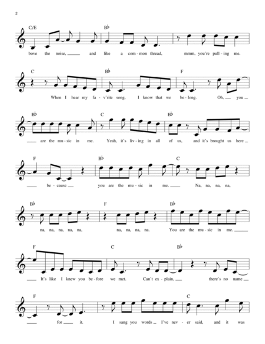 You Are The Music In Me (from High School Musical 2) Piano scores gallery preview page 2