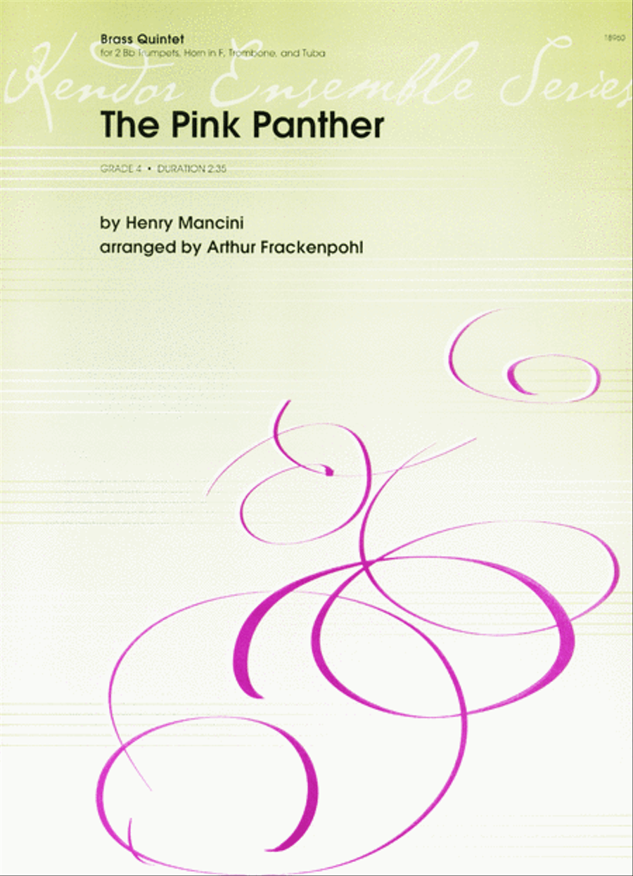 Pink Panther, The by Henry Mancini Brass Quintet - Sheet Music
