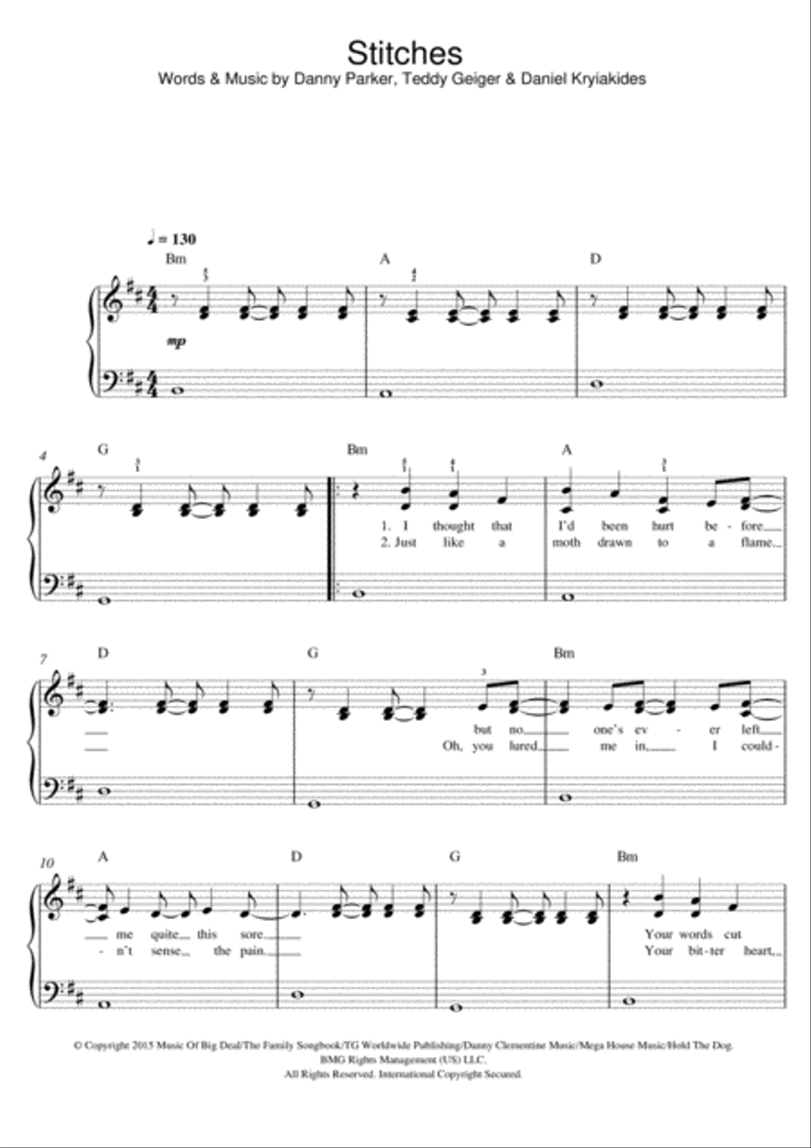 Stitches Piano scores gallery preview page 1