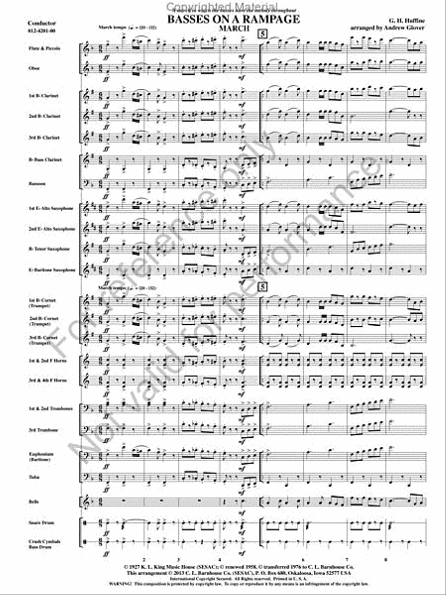 Basses On A Rampage Concert Band scores gallery preview page 2