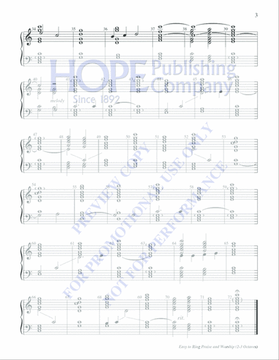Easy to Ring Praise and Worship 3-Octaves scores gallery preview page 5