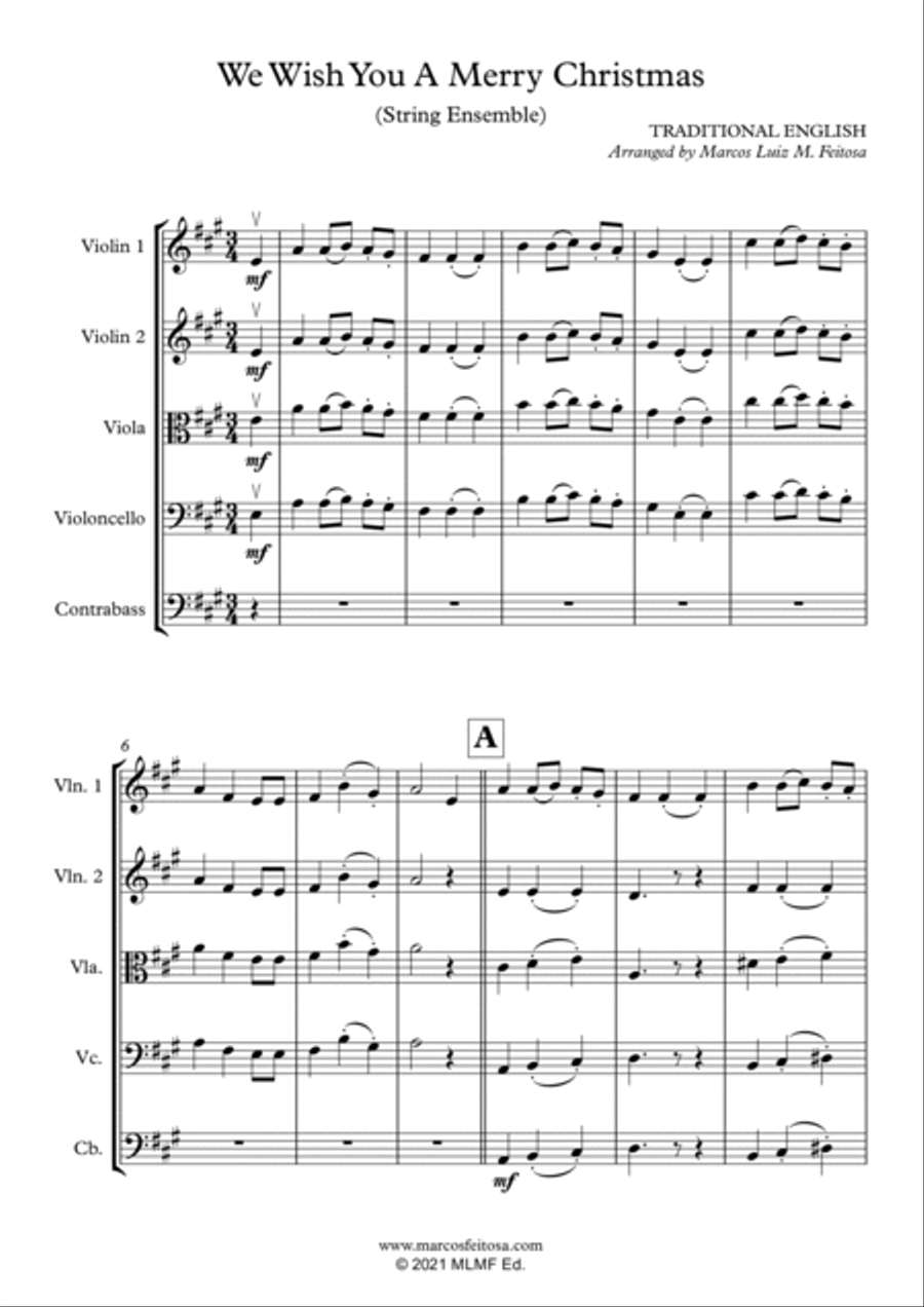 We Wish You A Merry Christmas - String Ensemble Cello scores gallery preview page 3