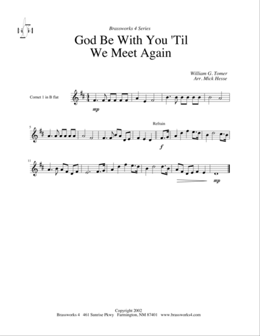 God Be with You Til We Meet Again Brass Quartet scores gallery preview page 3
