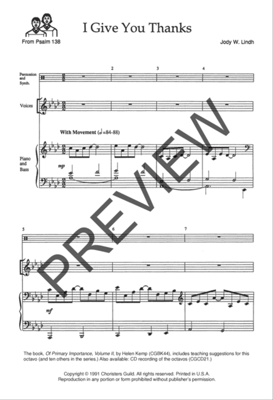 I Give You Thanks Unison Choir scores gallery preview page 2