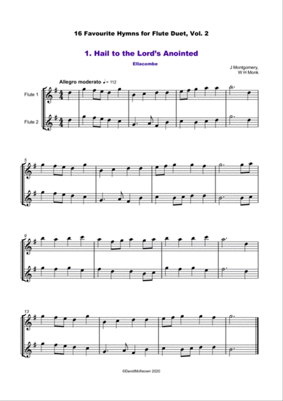 16 Favourite Hymns Vol.2 for Flute Duet Flute Duet scores gallery preview page 2