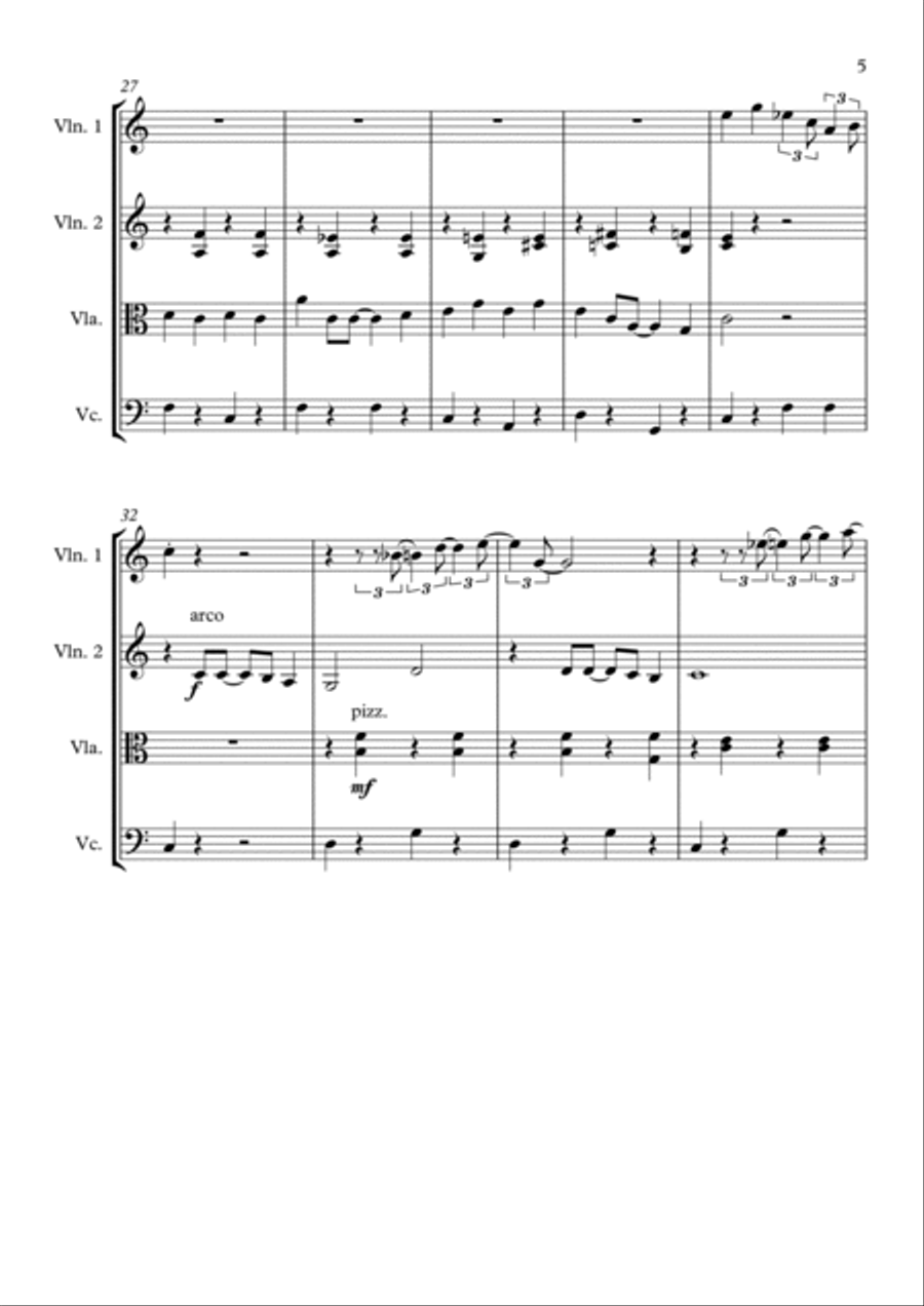 The Bare Necessities The Bare Necessities String Quartet scores gallery preview page 5