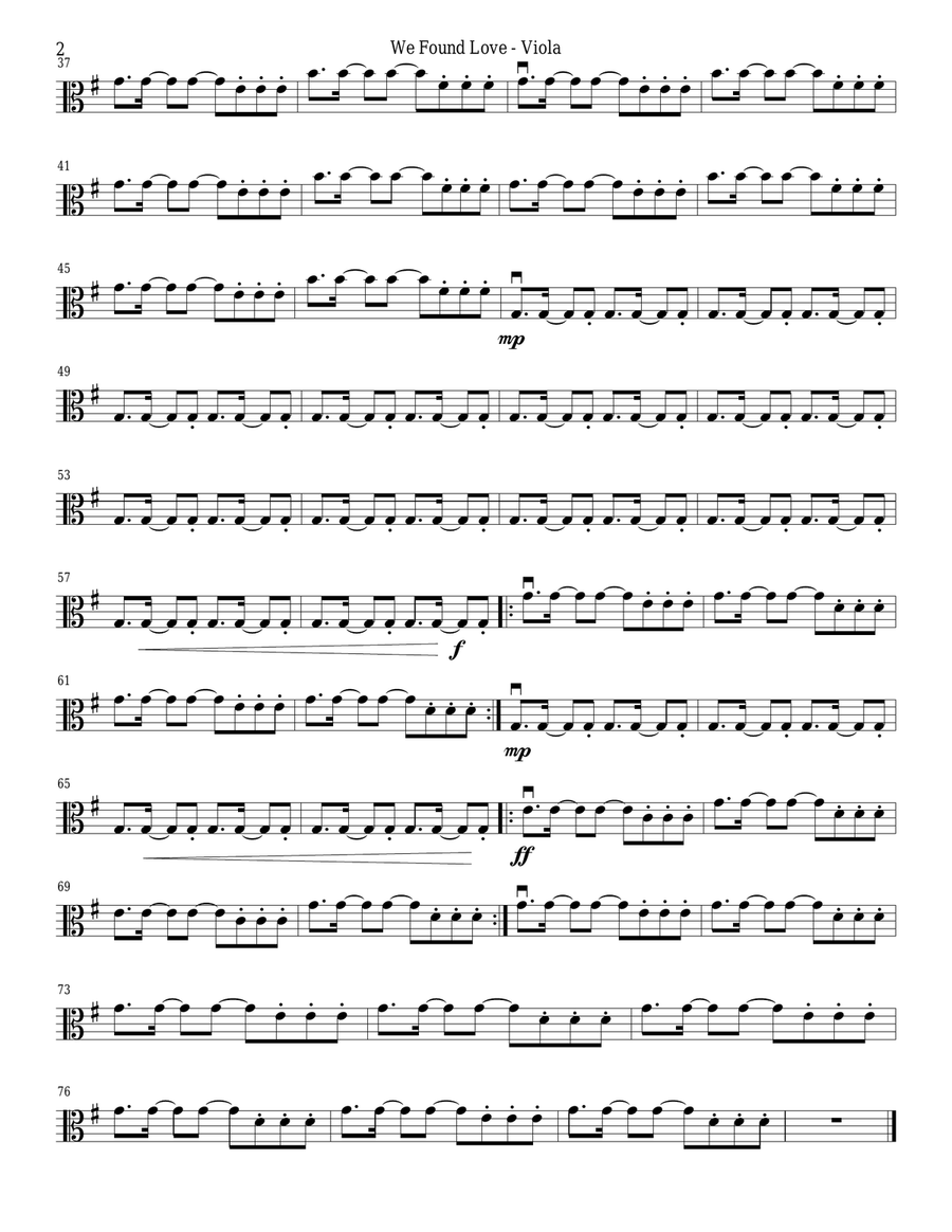 We Found Love String Quartet scores gallery preview page 6