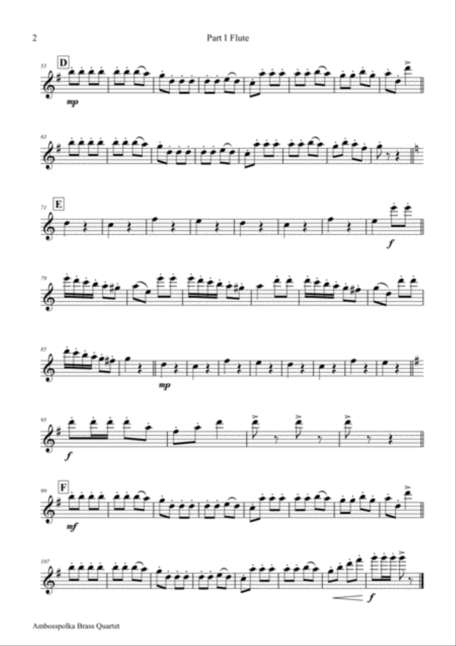 Amboss-Polka - German Polka - Oktoberfest - Flute Quintet Woodwind Ensemble scores gallery preview page 6