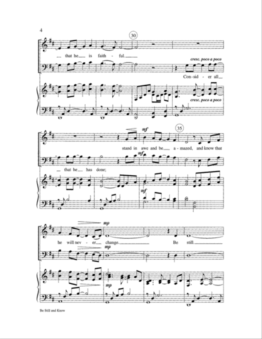 Be Still and Know 4-Part scores gallery preview page 4