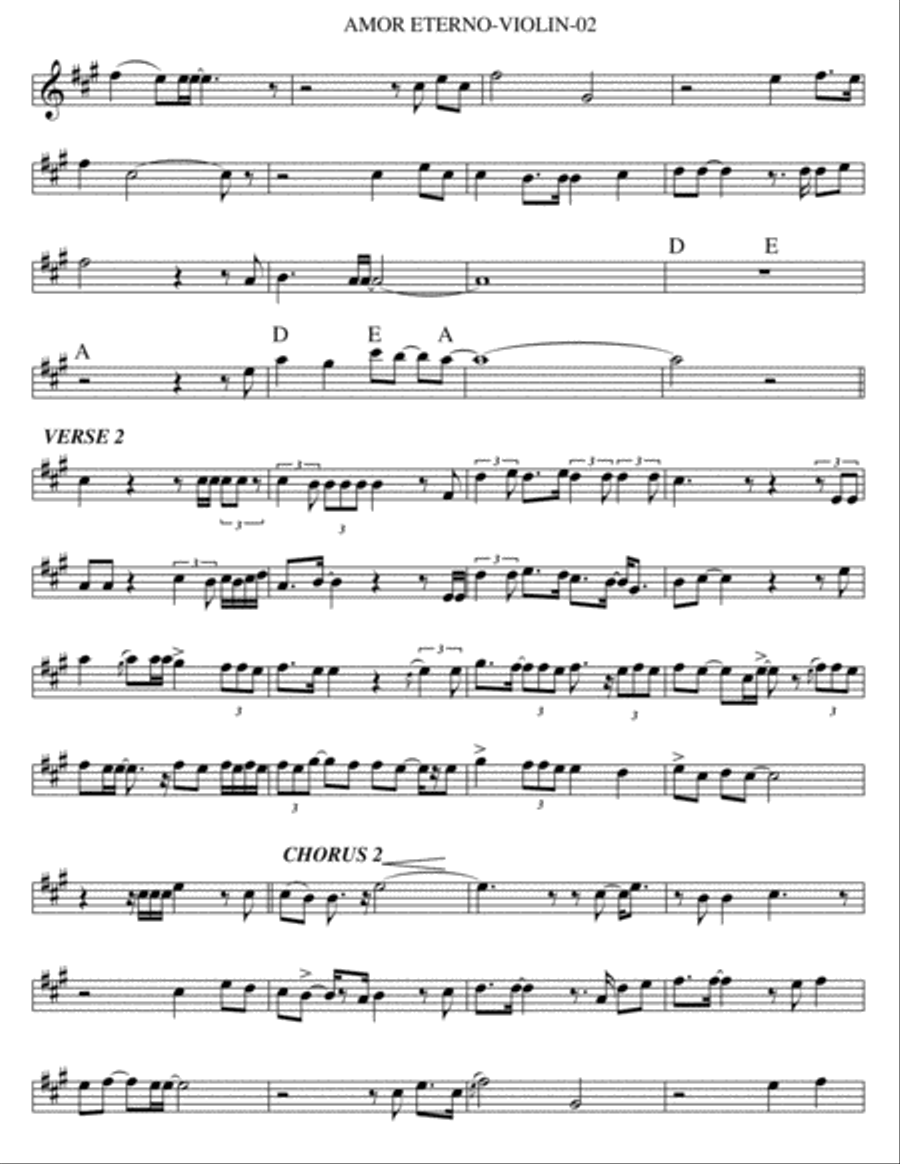 Amor Eterno Violin Solo scores gallery preview page 2