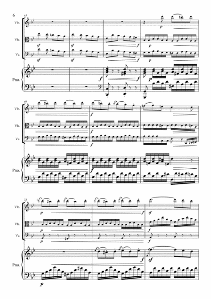 Beethoven - Rondo Op.49 - Piano Quartet Violin, Viola, Cello, Piano Piano Quartet scores gallery preview page 6