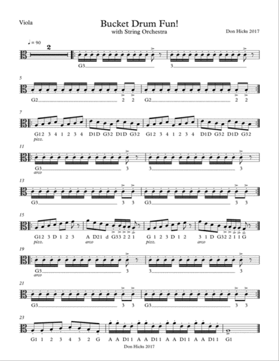Bucket Drum Fun with String Orchestra Percussion Ensemble scores gallery preview page 3