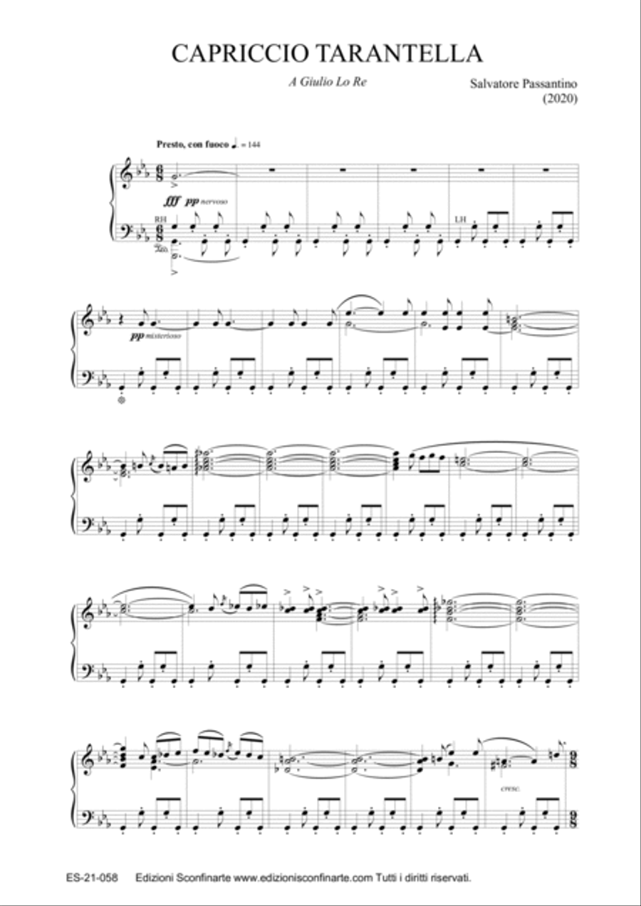 Salvatore Passantino: CAPRICCIO TARANTELLA (ES-21-058) Piano Solo scores gallery preview page 3