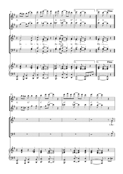 Jubilate Deo, rhythmical gospel setting for SATB, piano and optional 2 flutes image number null