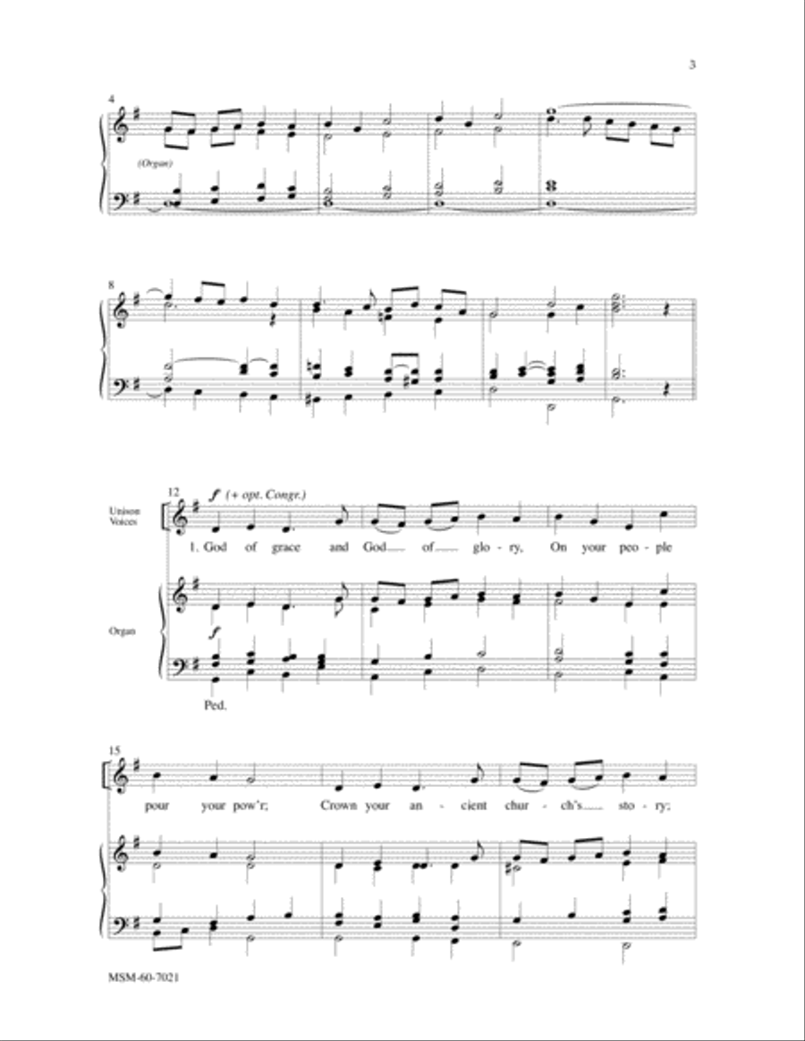 God of Grace and God of Glory 4-Part scores gallery preview page 3