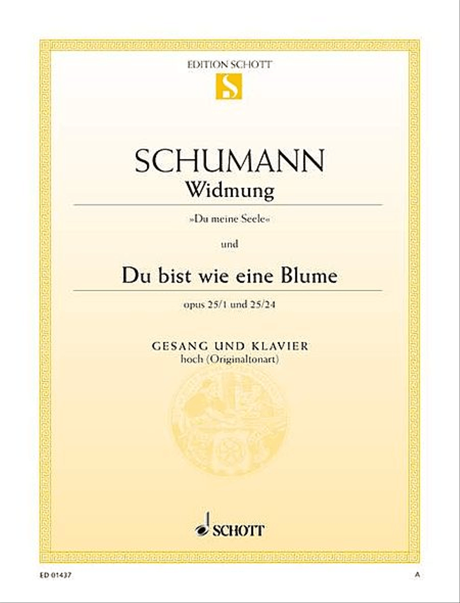 Widmung / Du bist wie eine Blume High Voice scores gallery preview page 1