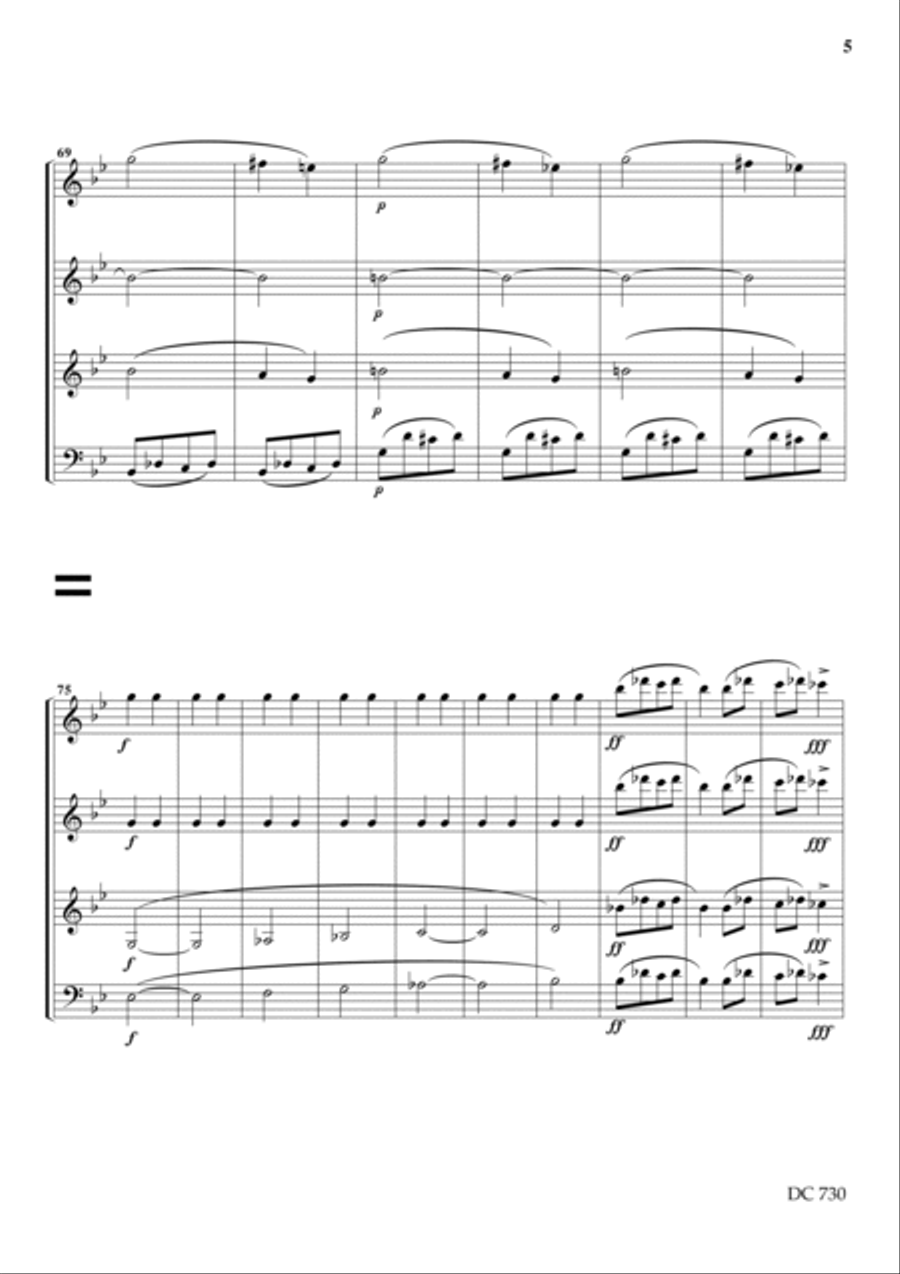 Mini Overture - for clarinet quartet Clarinet Quartet scores gallery preview page 5