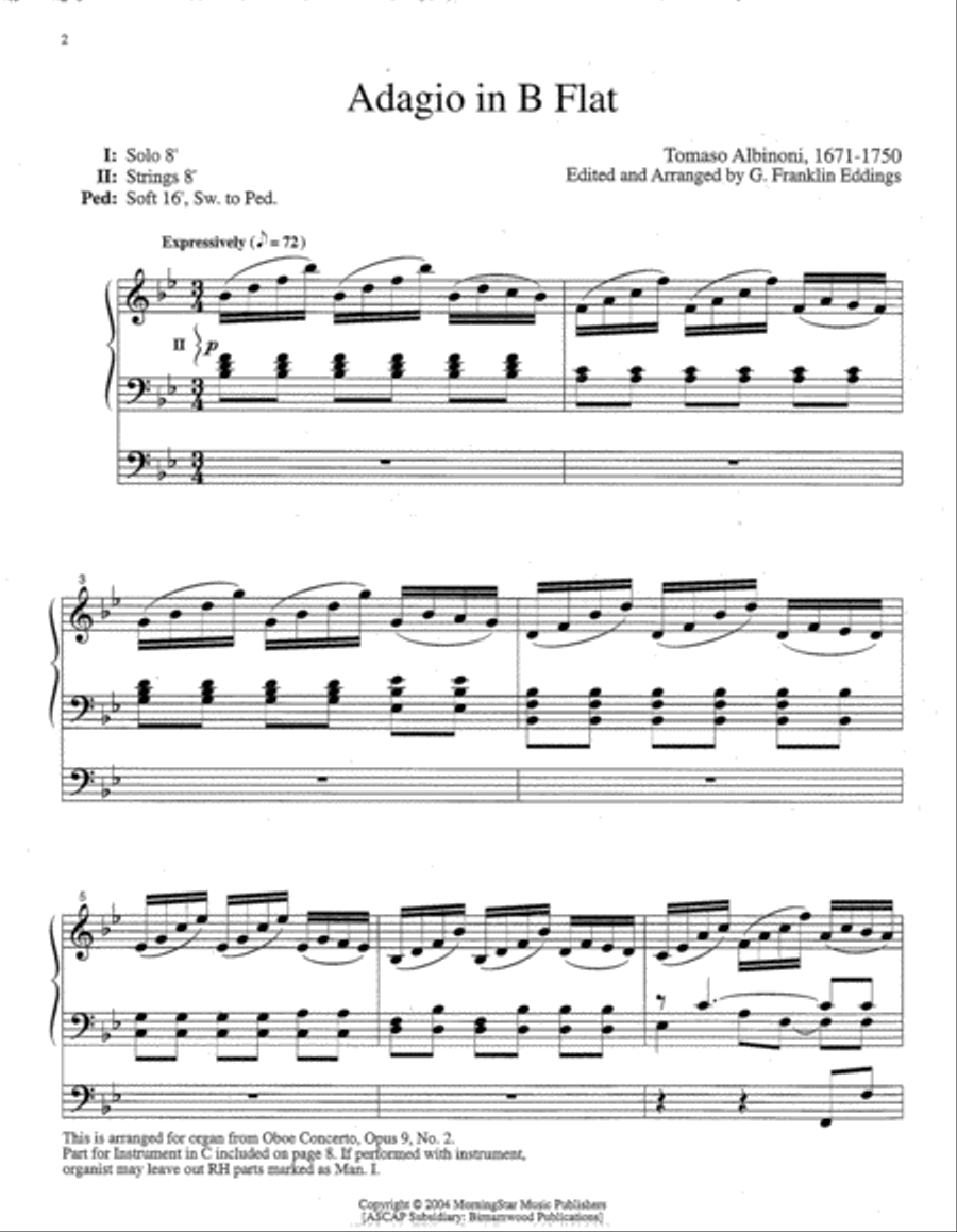 Adagio in B-Flat Organ scores gallery preview page 2