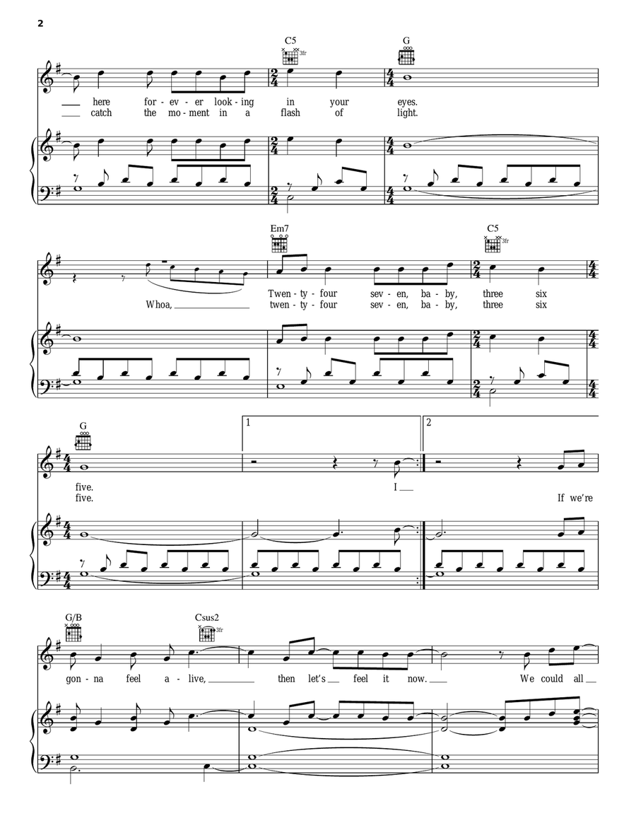 The Energy Never Dies Piano, Vocal, Guitar scores gallery preview page 2