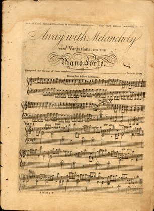 Book cover for Away With Melancholy. With Variations for the Piano Forte