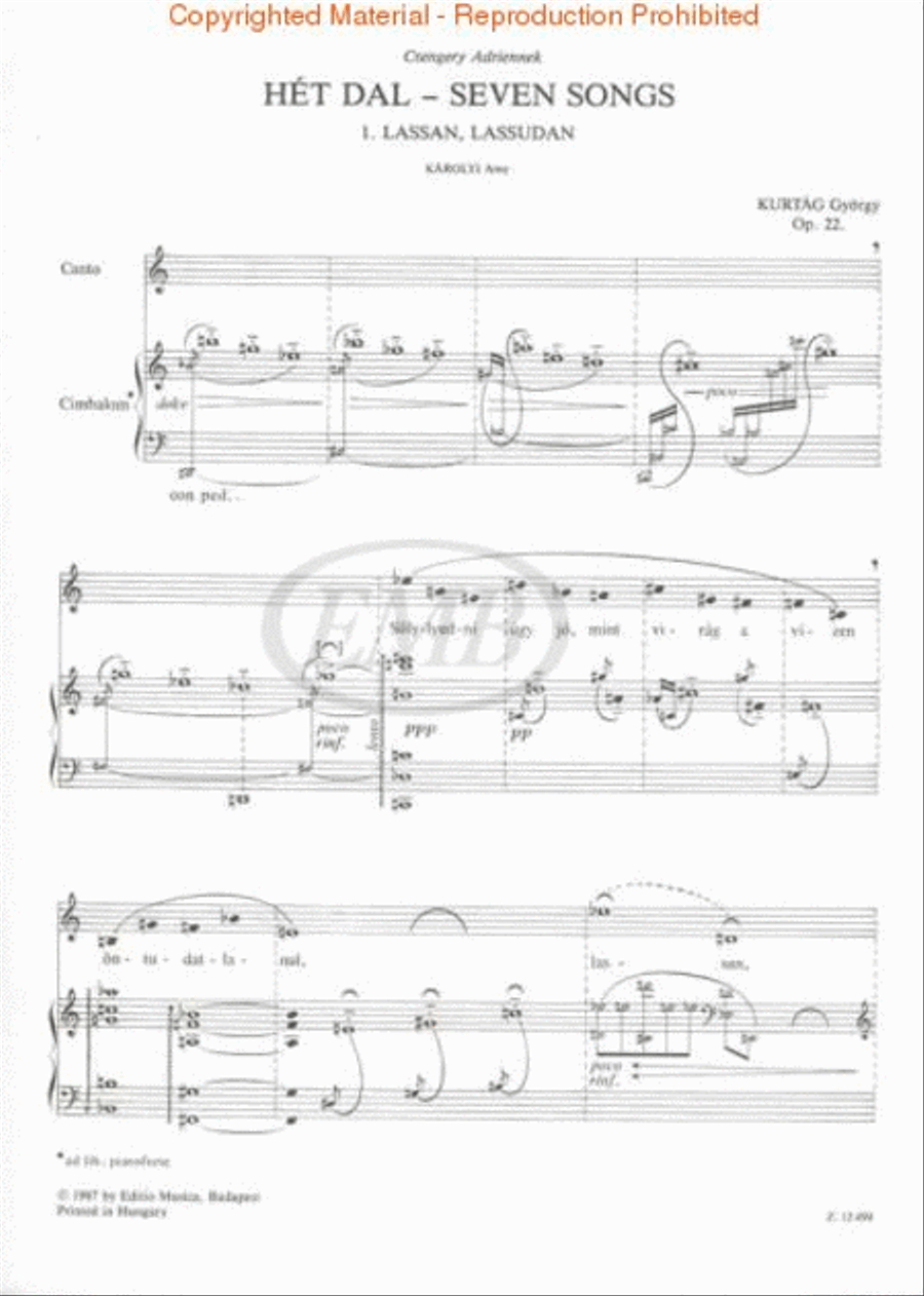 7 Songs Op.22-s.vx/chamb.ens Voice scores gallery preview page 2