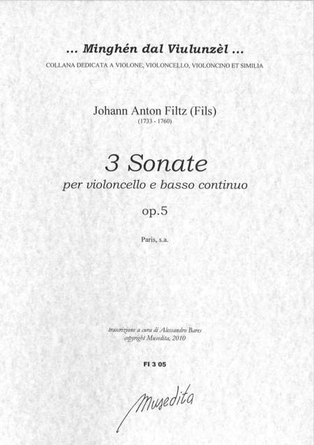 3 Cello Sonatas op. 5 (Paris, senza anno)