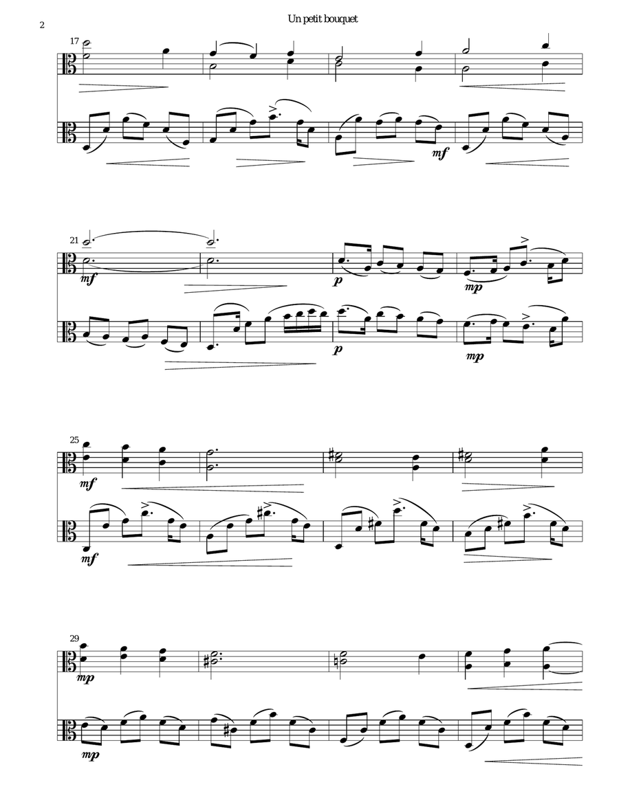Le Bouquet for 2 violas Viola Solo scores gallery preview page 2