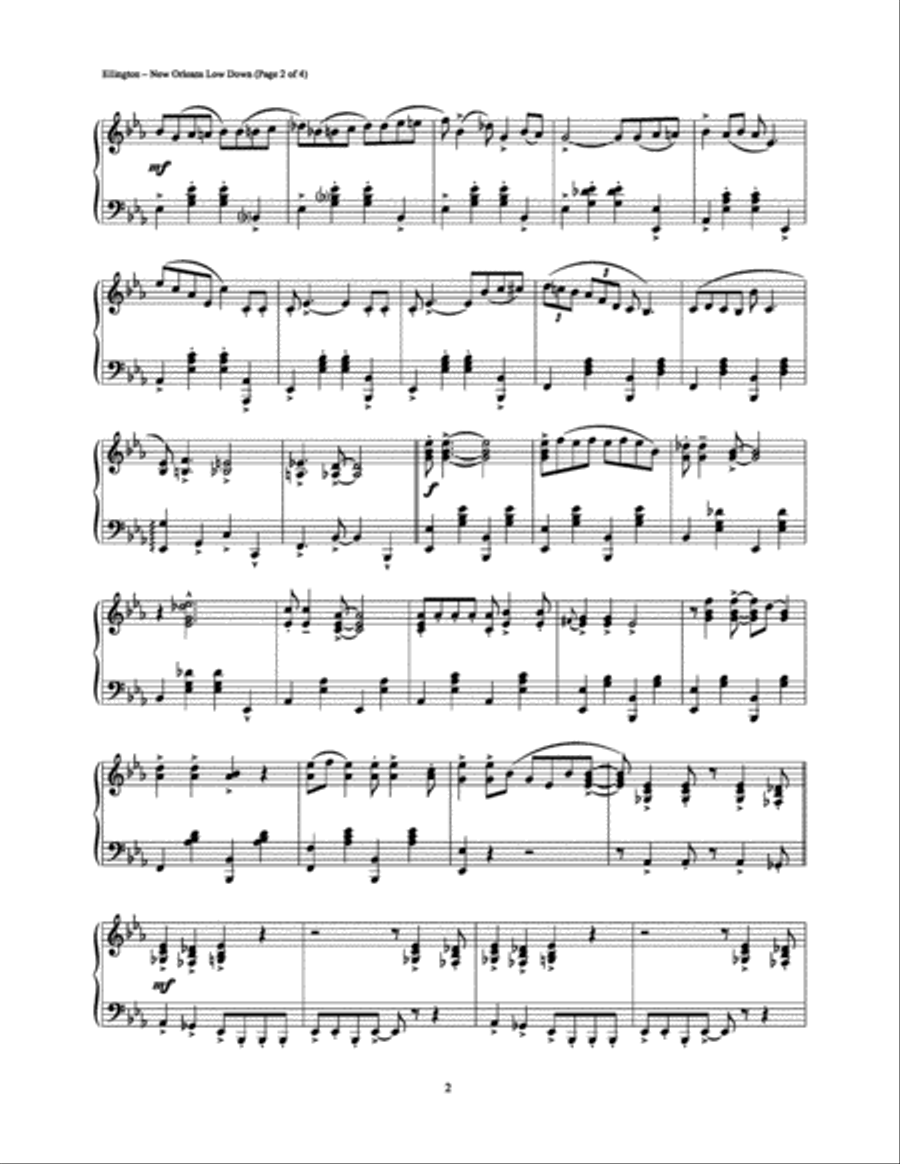 New Orleans Low Down Piano Solo scores gallery preview page 2