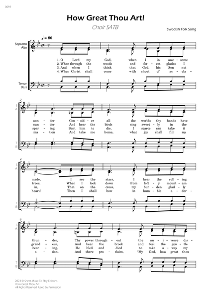 How Great Thou Art - Choir SATB image number null
