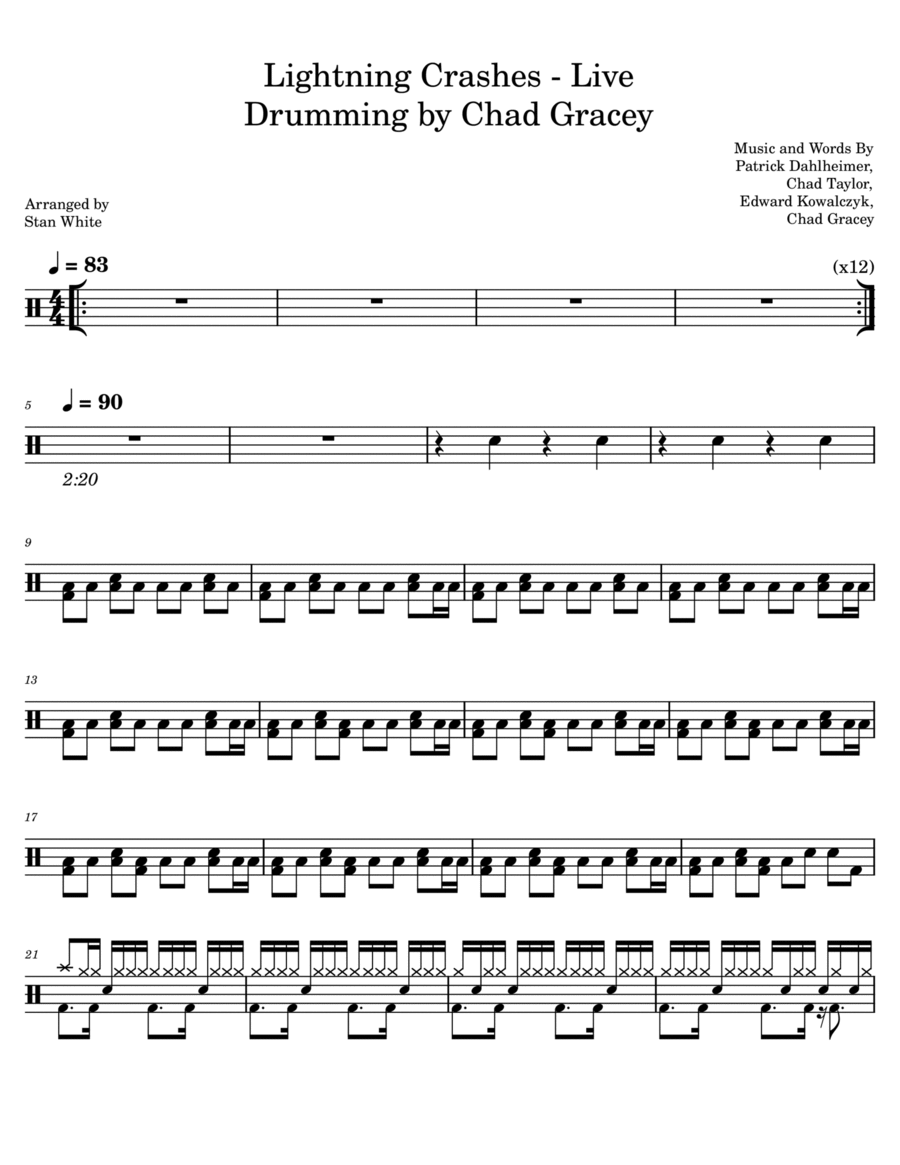 Lightning Crashes Drum Set scores gallery preview page 1