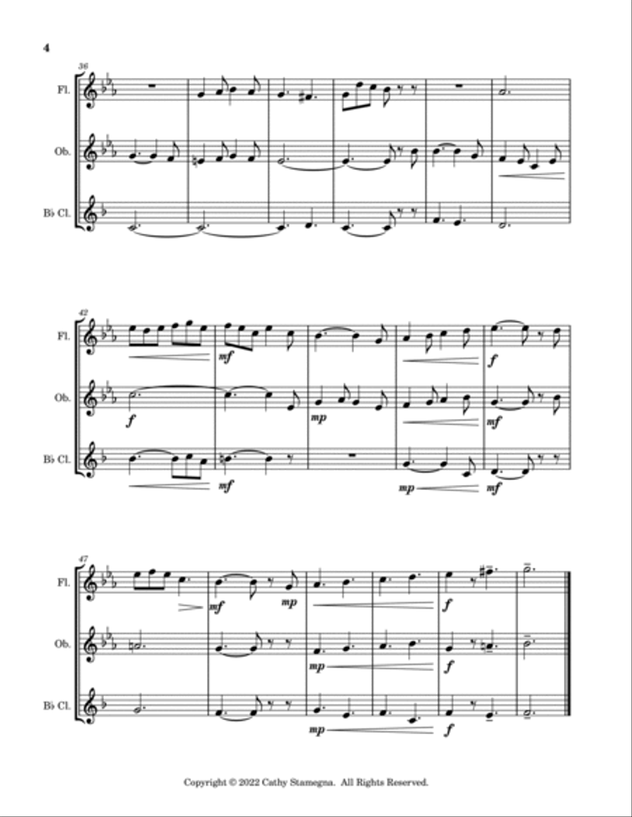 I’ll Take You Home Again, Kathleen (Woodwind Trio: Flute, Oboe, Bb Clarinet) Woodwind Trio scores gallery preview page 5
