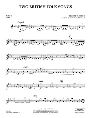 Book cover for Two British Folk Songs (arr. Robert Longfield) - Pt.2 - Violin