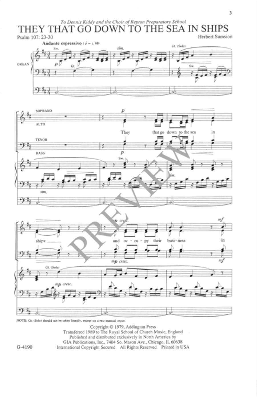 They that Go Down to the Sea in Ships 4-Part scores gallery preview page 4