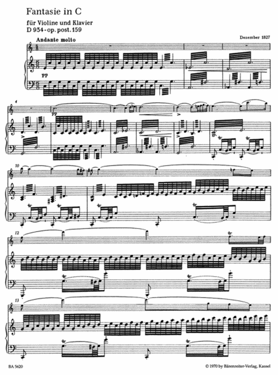 Fantasia for Violin and Piano C major, Op. post.159 D 934