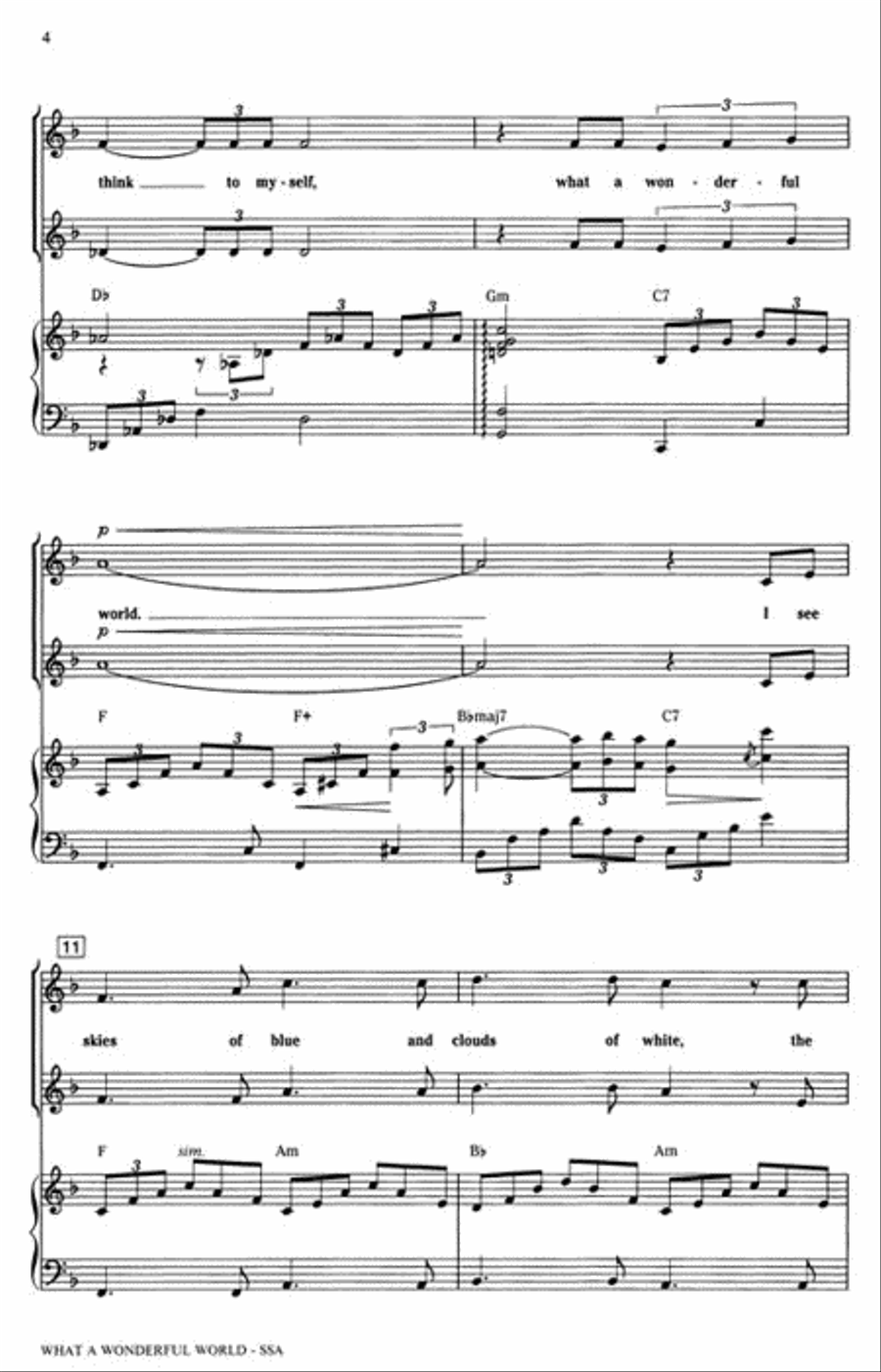 What a Wonderful World SSA scores gallery preview page 3