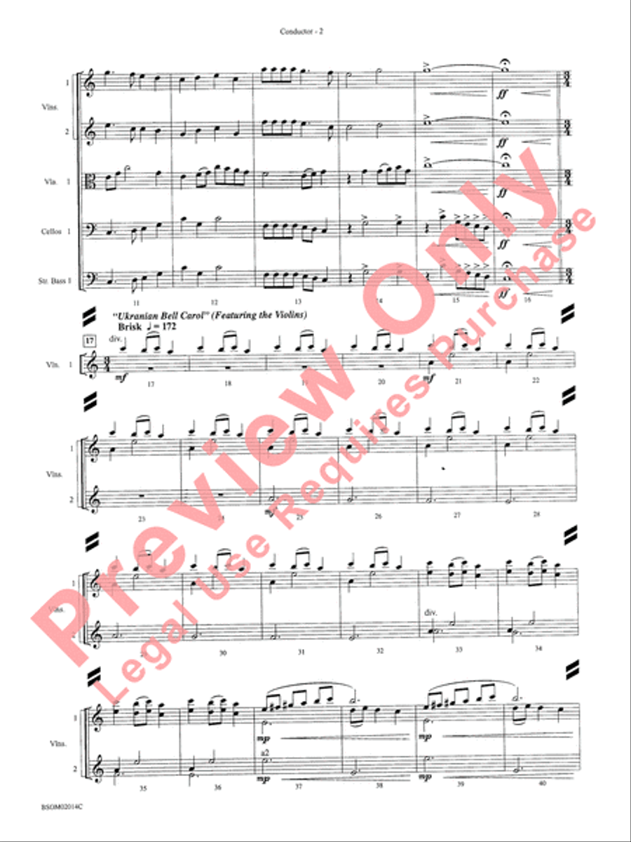 Christmas in the Round (A Holiday Prism for String Orchestra) String Orchestra scores gallery preview page 4