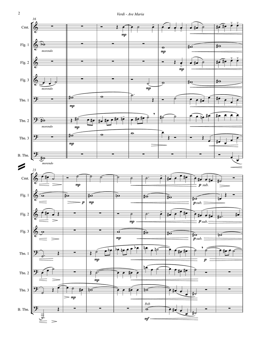 Ave Maria from Quattro Pezzi Sacri for 8-part Brass Ensemble Brass Ensemble scores gallery preview page 2