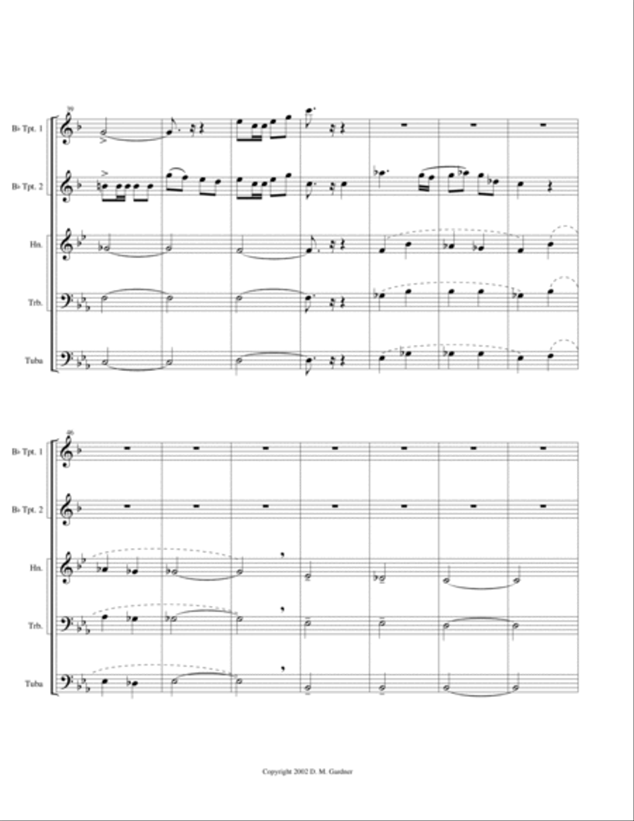 Fanfare con Spirito for Brass Quintet (2 Bb Trpts, Horn in F, Trombone & Tuba) Brass Quintet scores gallery preview page 5