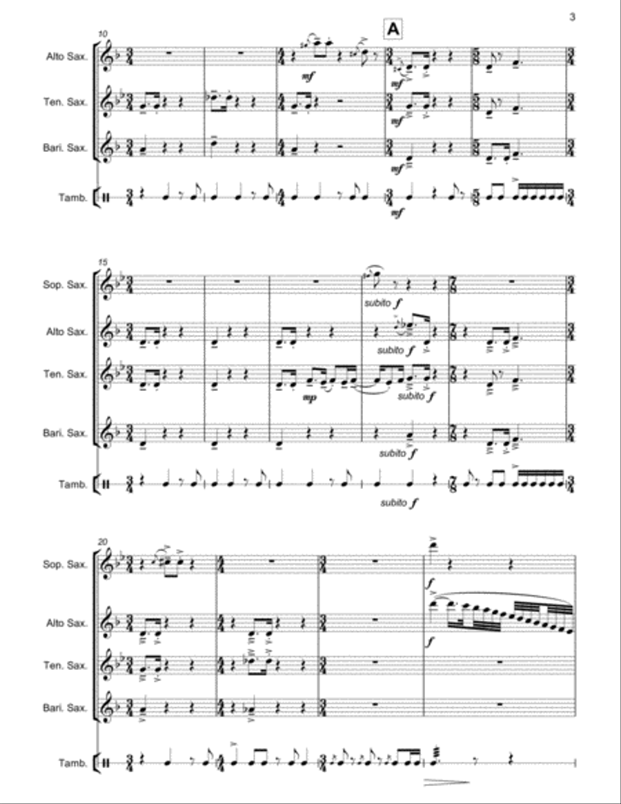 Luvushka - for Saxophone Quartet and Tambourine image number null