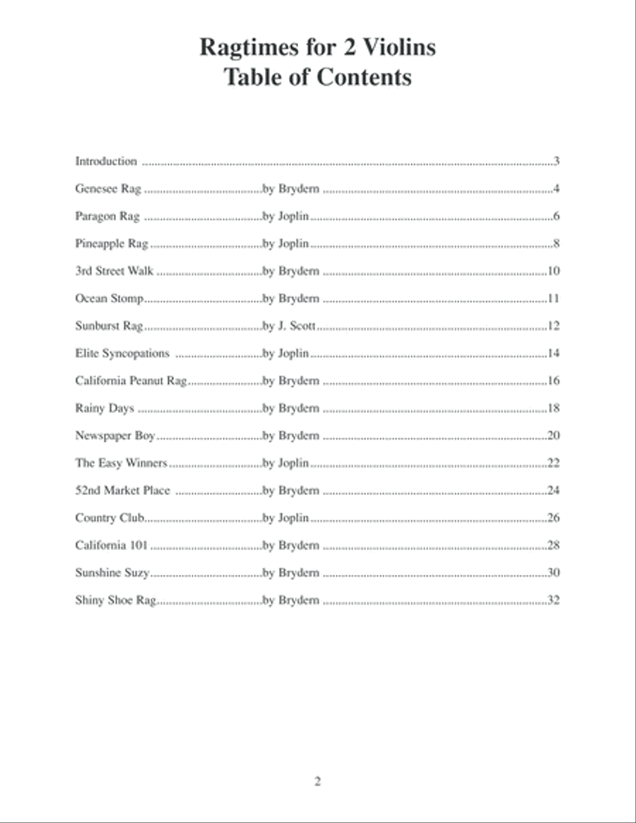 Ragtimes for Two Violins Violin Solo scores gallery preview page 3