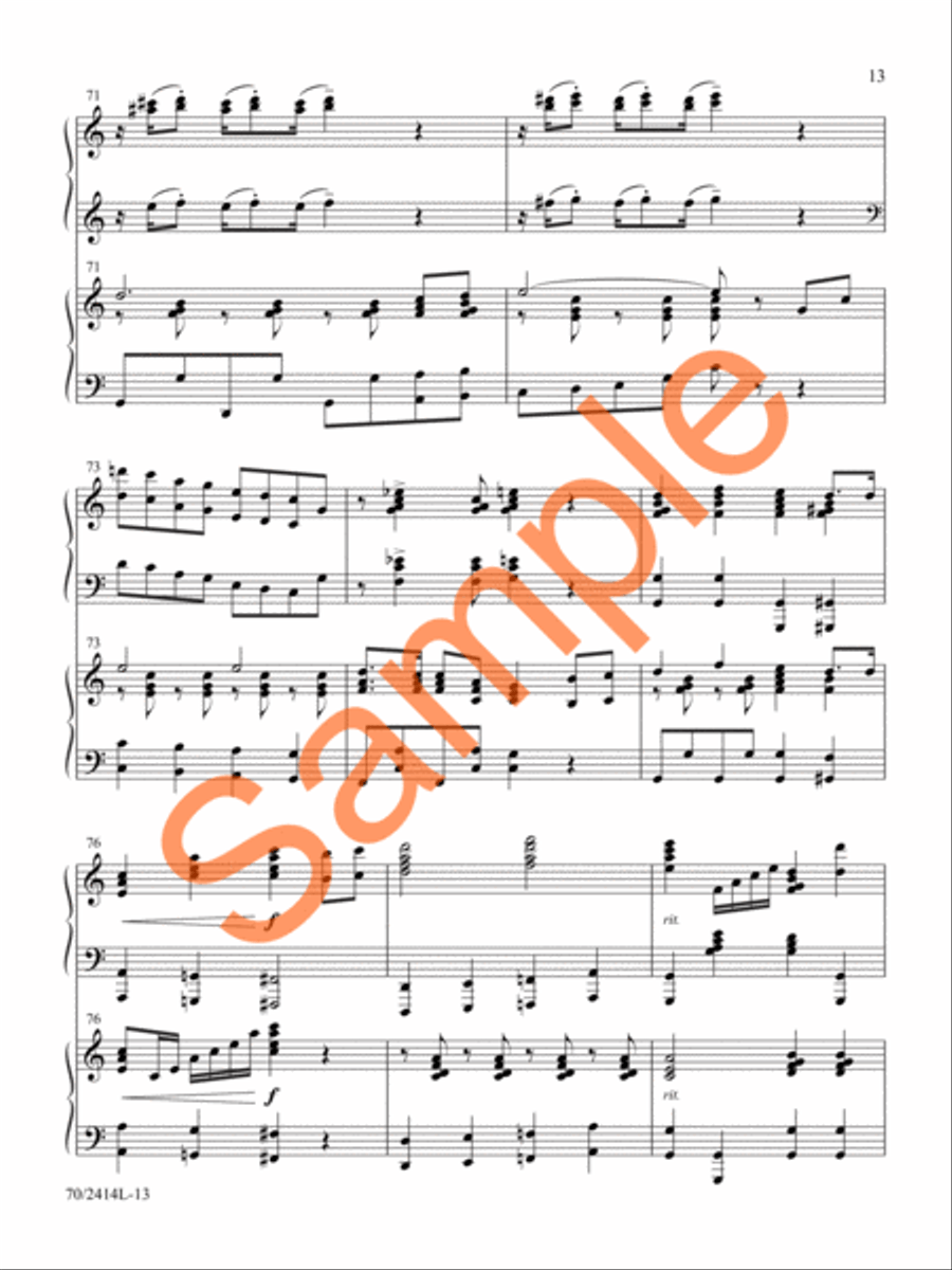 Camp Meeting Jubilee Piano Duet scores gallery preview page 12