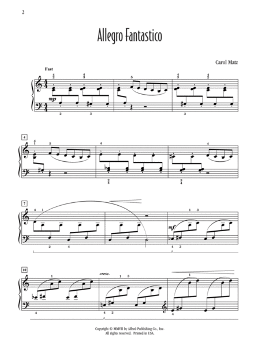 Allegro Fantastico Piano Solo scores gallery preview page 2