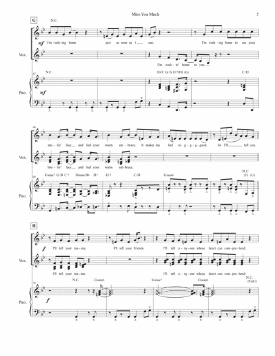 Miss You Much Voice scores gallery preview page 5