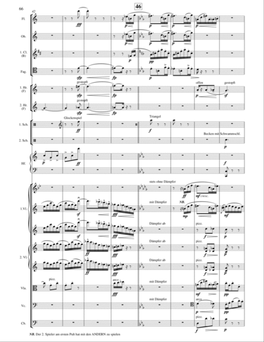 Mahler (arr. Lee): Symphony No. 4 in G Major 2nd movement, Full Score Chamber Orchestra scores gallery preview page 6