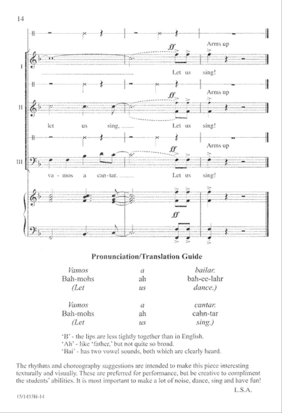 Spanish Fiesta Unison Choir scores gallery preview page 15