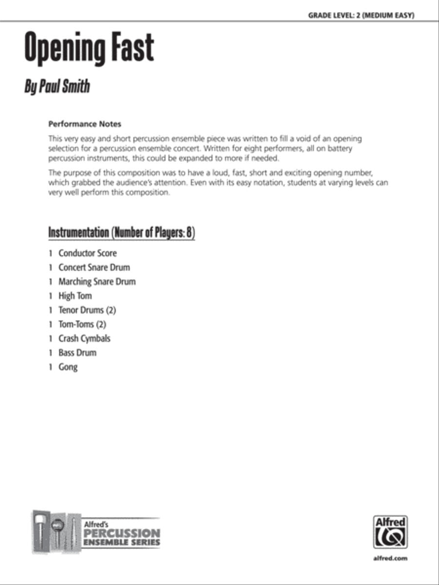 Opening Fast Opening Fast Percussion Ensemble scores gallery preview page 2