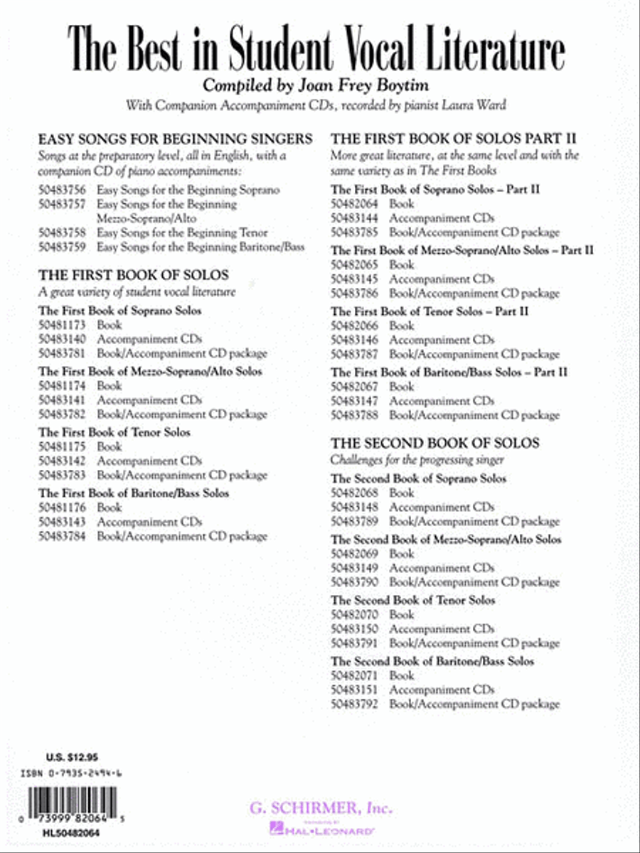 The First Book of Soprano Solos – Part II Soprano Voice scores gallery preview page 2